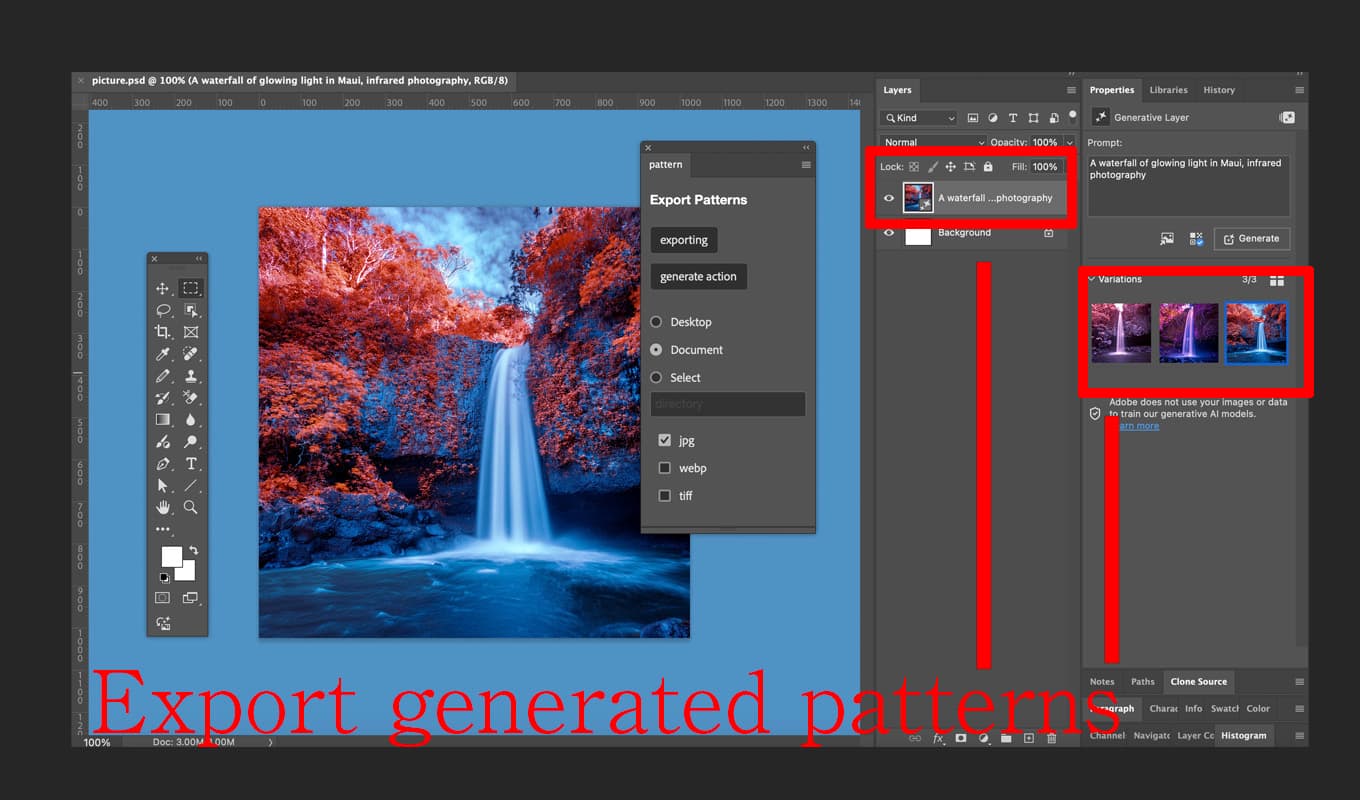 export generated images panel