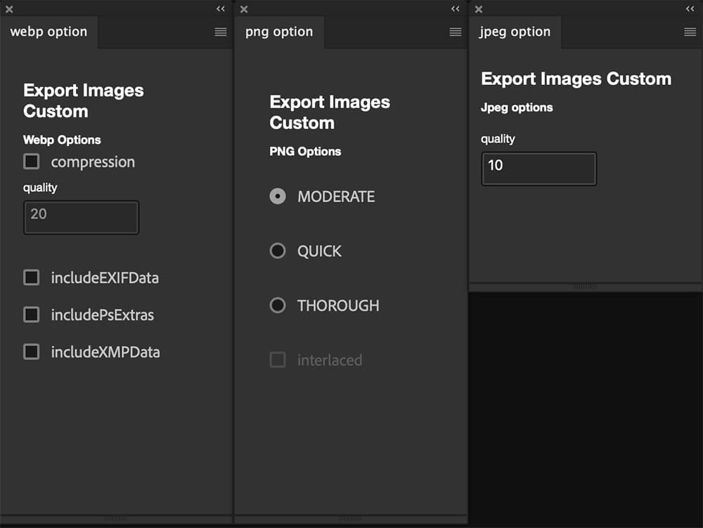 other panels UI